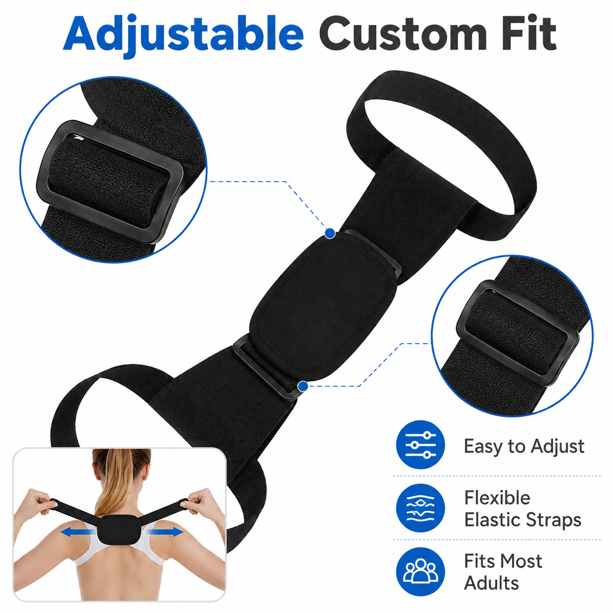 Adjustable Shoulder Support Strap – Lightweight Wearable Support Accessory for Work, Study & Daily Routine