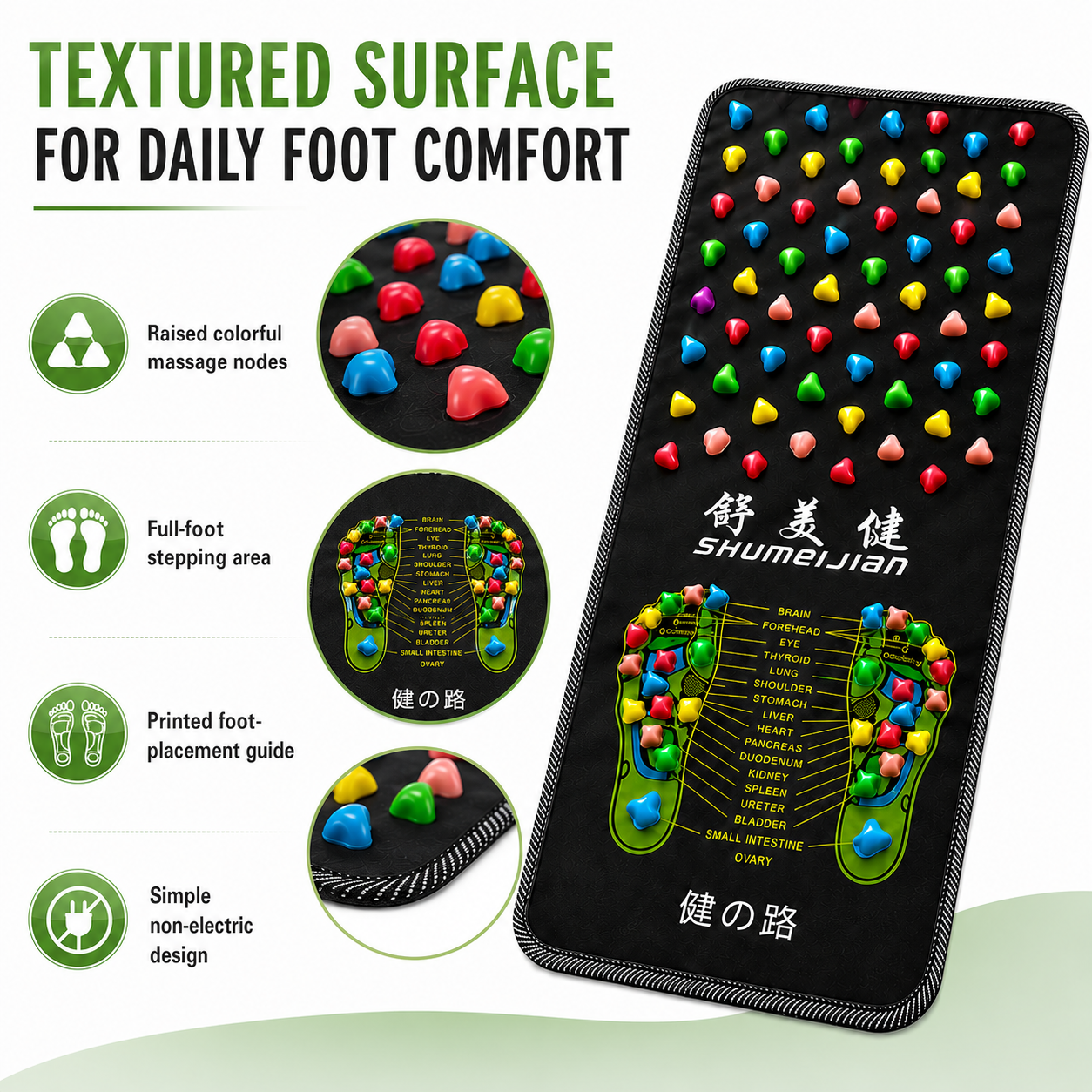 Textured Foot Comfort Mat – Non-Electric Standing Mat for Home & Daily Use