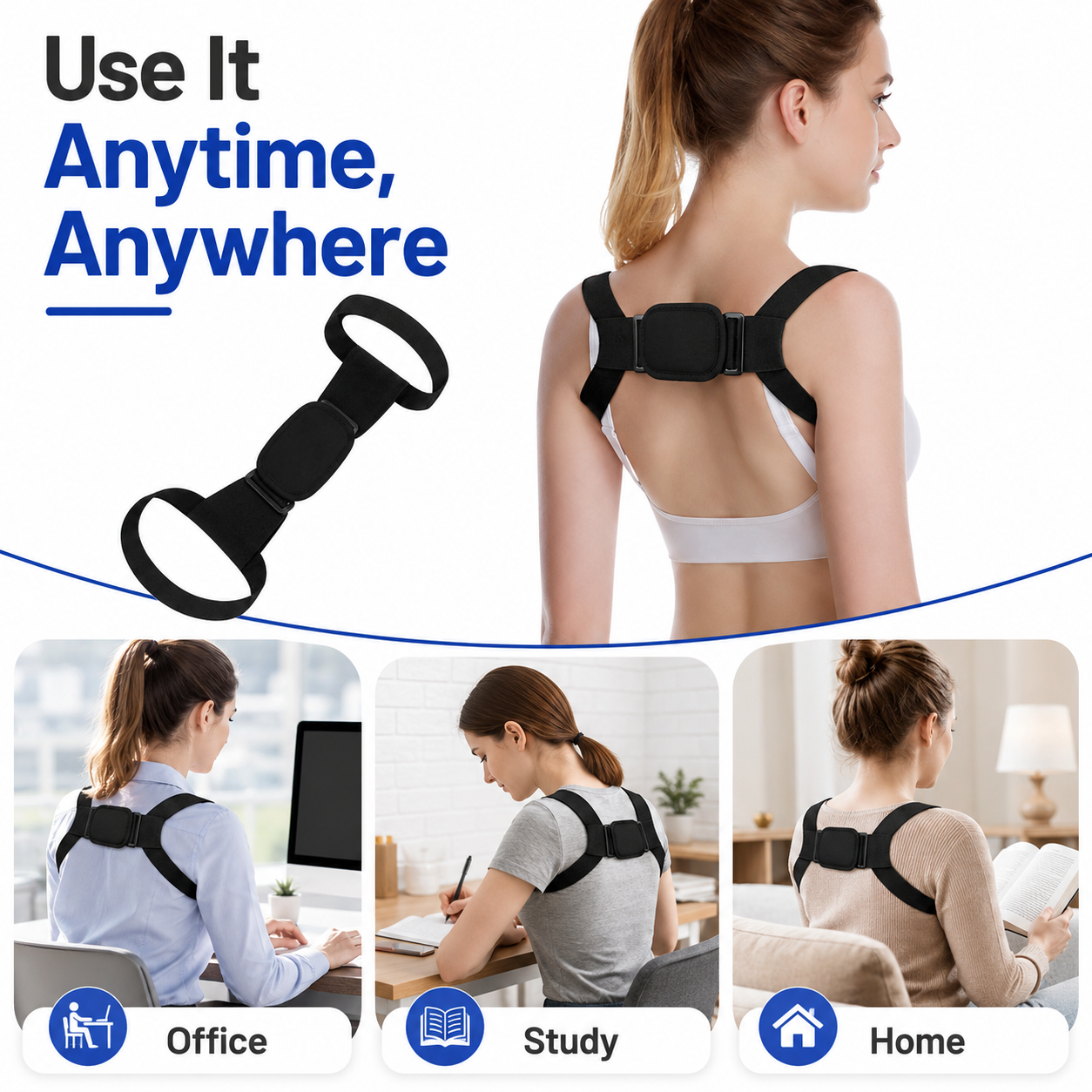 Adjustable Shoulder Support Strap – Lightweight Wearable Support Accessory for Work, Study & Daily Routine