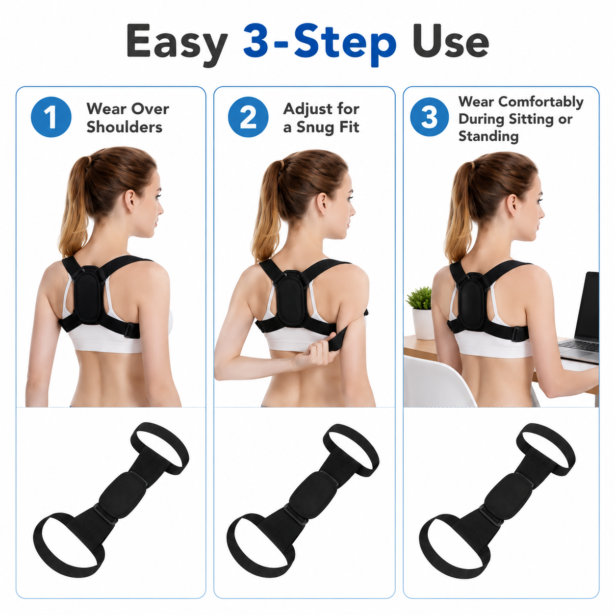 Adjustable Shoulder Support Strap – Lightweight Wearable Support Accessory for Work, Study & Daily Routine