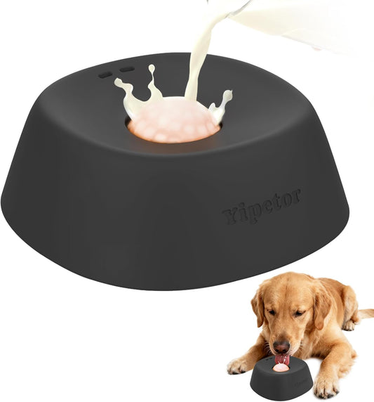Slow Feeder Dog Bowl for Liquid Treats with Rolling Ball – No-Spill Dog Lick Bowl for Bone Broth, Yogurt & Supplements, Interactive Feeding Bowl for Small, Medium & Large Dogs
