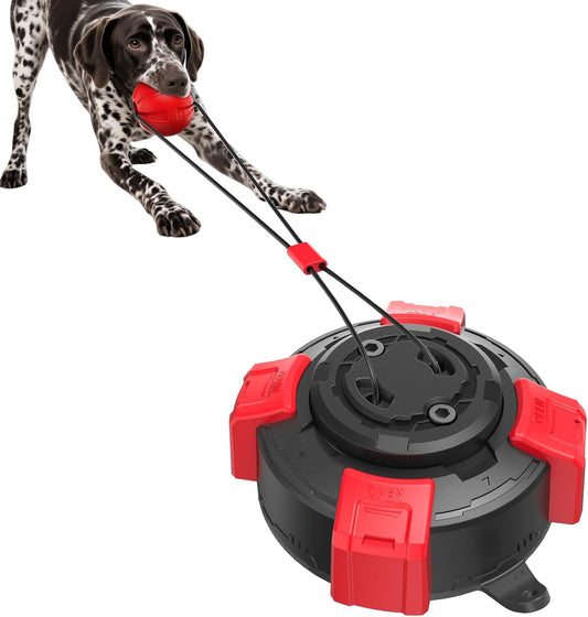 Interactive Dog Tug Toy with Elastic Rope Bouncing Ball – Self-Play Tug of War Dog Toy for Indoor Exercise, Chewing & Boredom Relief, Durable Pull Toy for Small & Medium Dogs