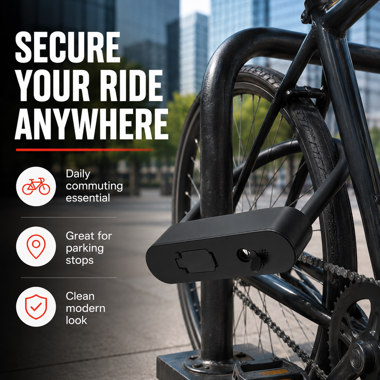 NFC Smart Bike Lock – Keyless Anti-Theft Lock for Bikes, E-Bikes & Scooters