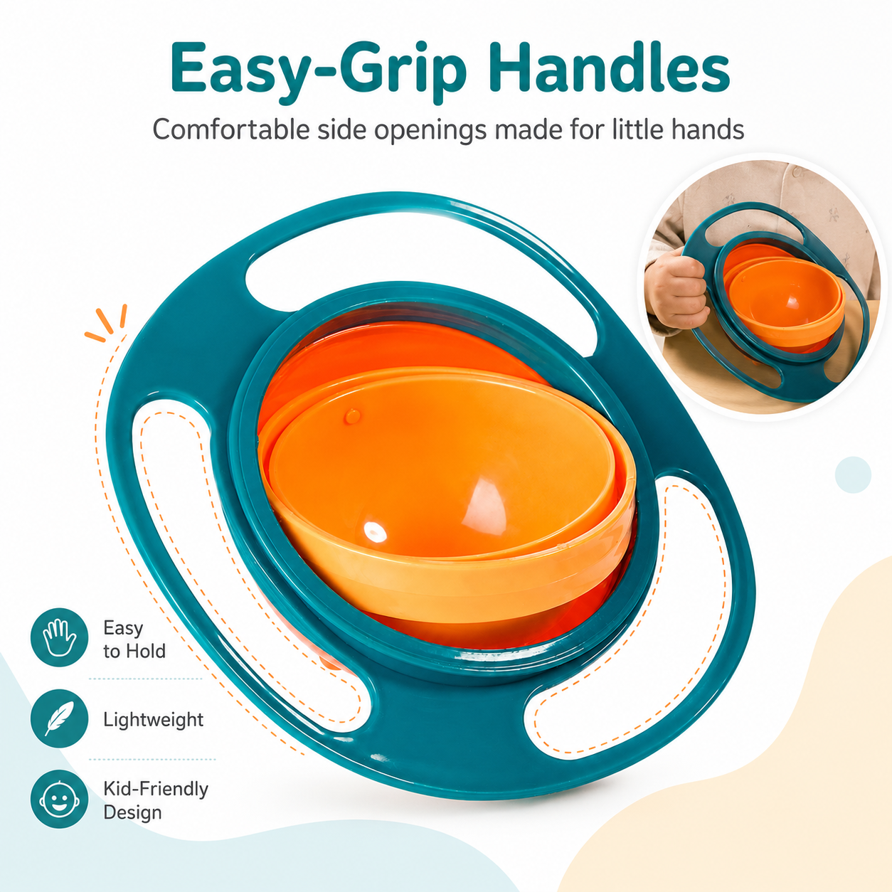 360° Rotating Spill-Proof Baby Gyro Bowl for Toddlers