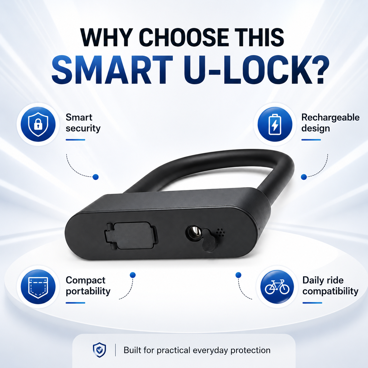 NFC Smart Bike Lock – Keyless Anti-Theft Lock for Bikes, E-Bikes & Scooters