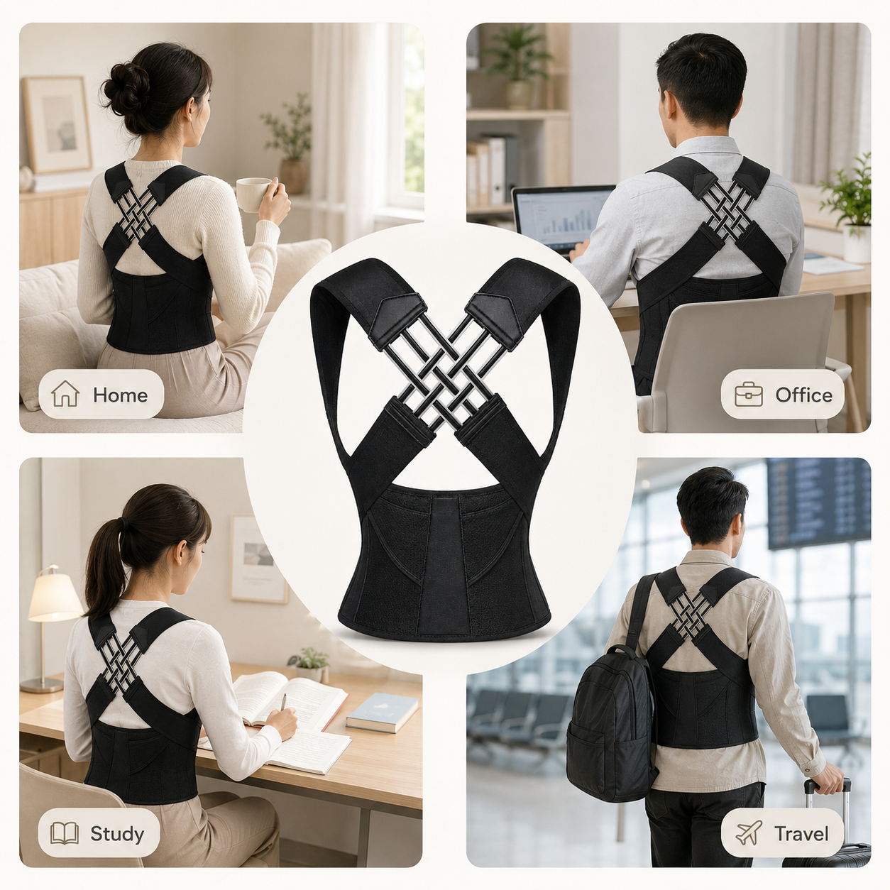 Adjustable X-Back Comfort Strap for Men & Women – Lightweight Daily Wear Support strap