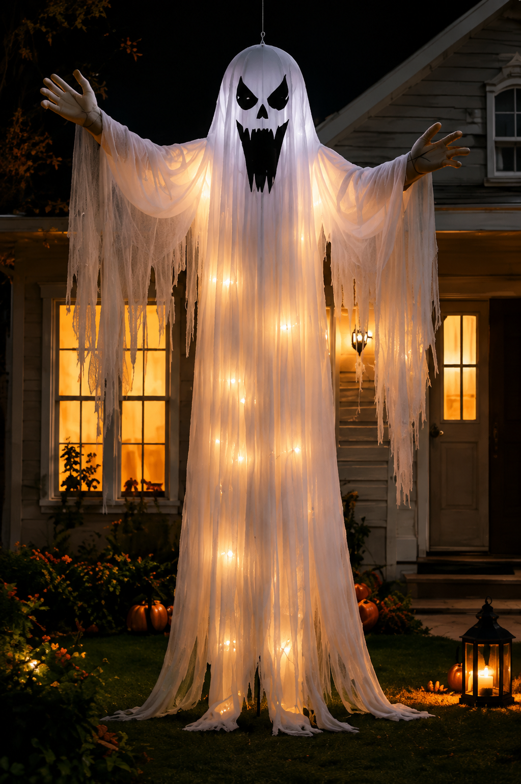 HauntGlow Large LED Ghost – Light-Up Halloween Outdoor Decoration