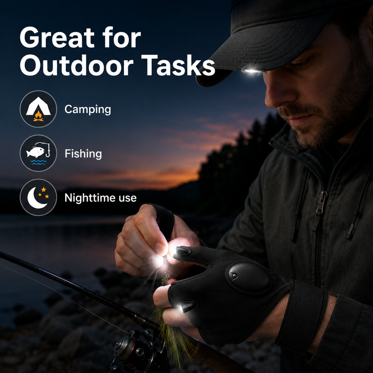 LED Light Gloves – Hands-Free Flashlight Gloves for Repair, Fishing & Outdoor Use