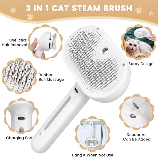 FurEase Self-Cleaning Pet Grooming Brush