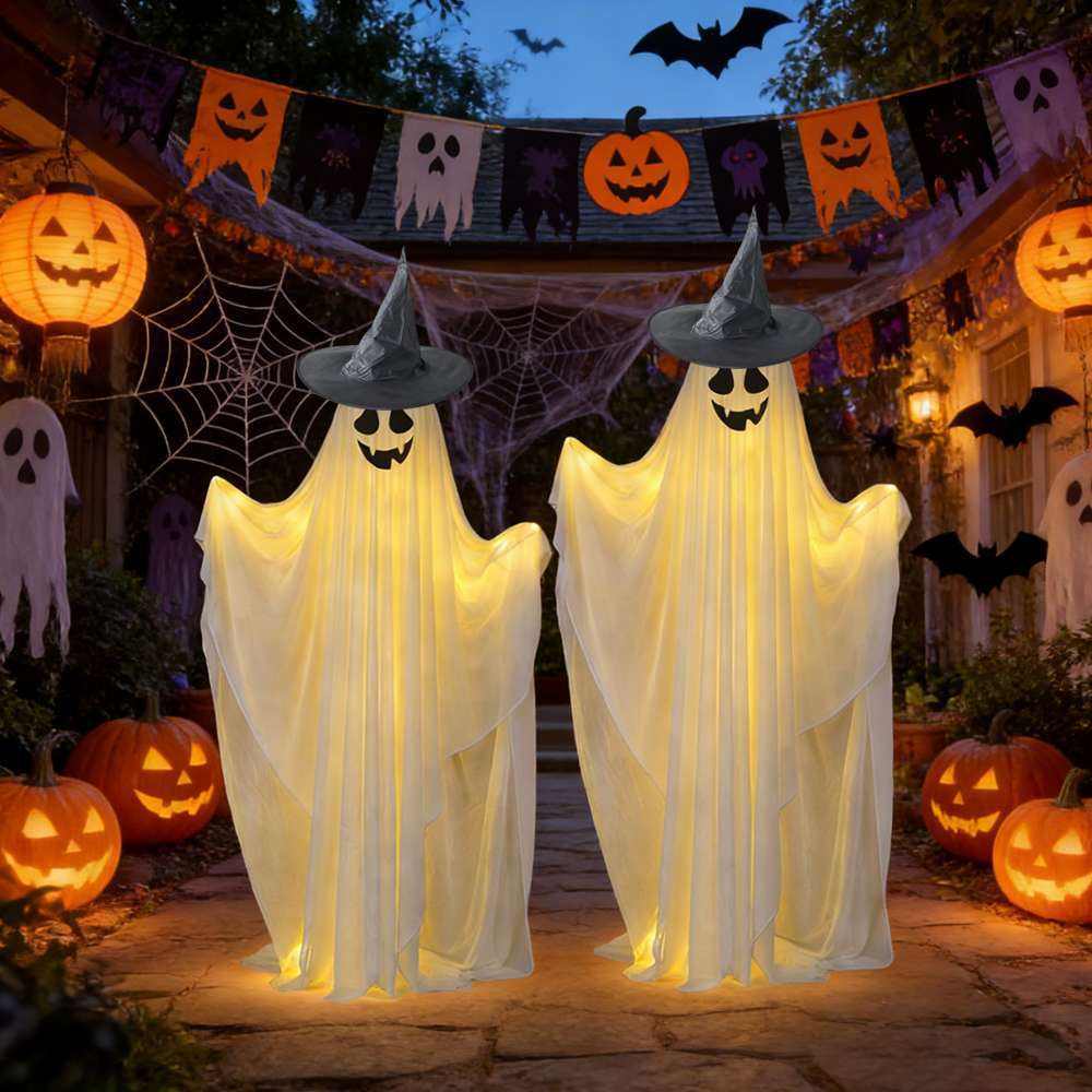 HauntGlow Large LED Ghost – Light-Up Halloween Outdoor Decoration