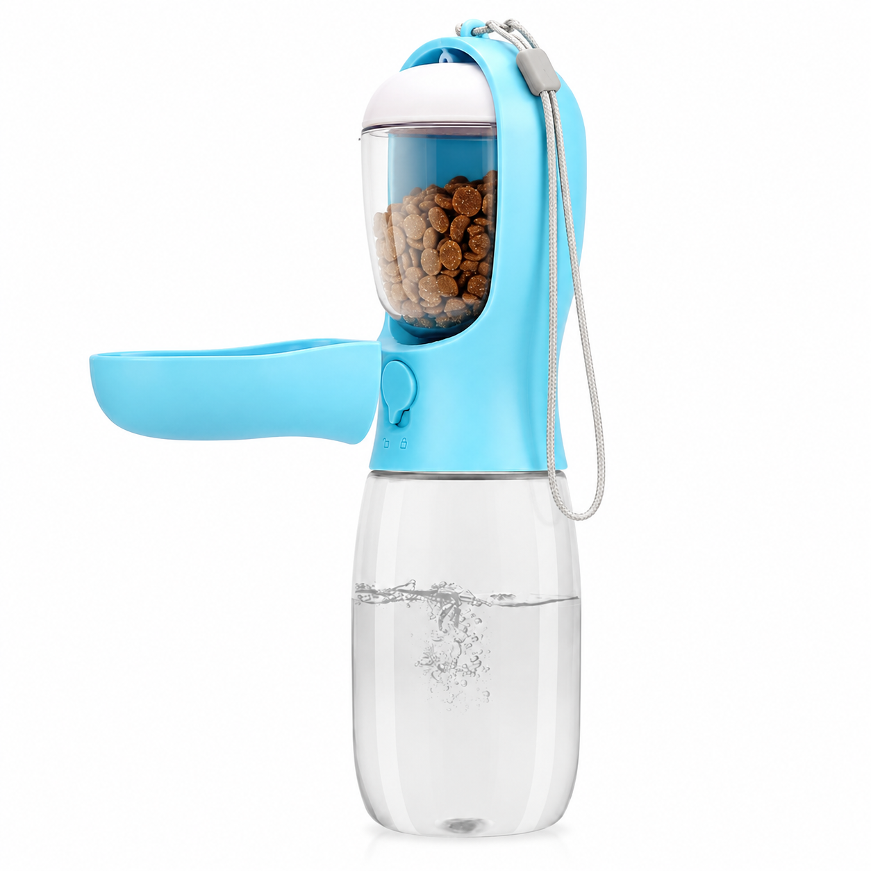 Portable Dog Water Bottle with Food Container – 2-in-1 Travel Pet Water Dispenser for Walks, Hiking & Road Trips