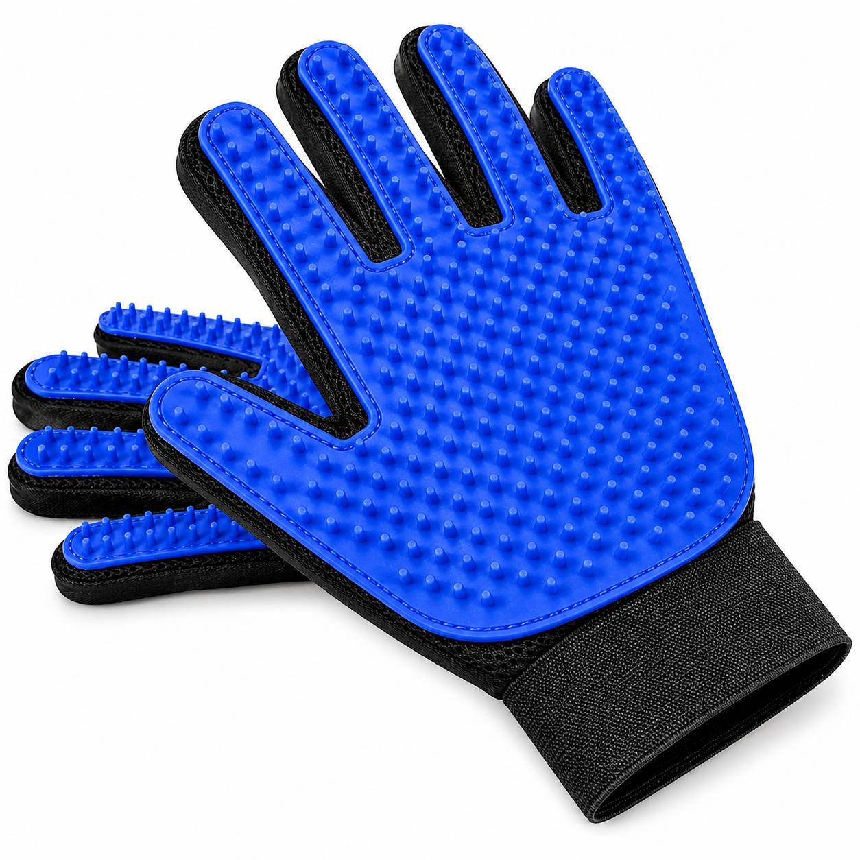 Pet Grooming Gloves for Dogs & Cats – 2 Pack Deshedding Hair Remover Massage Gloves for Bathing & Daily Grooming