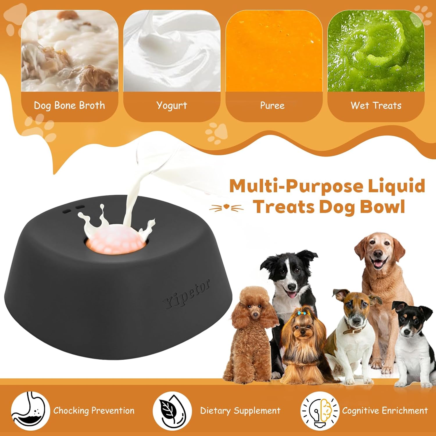Slow Feeder Dog Bowl for Liquid Treats