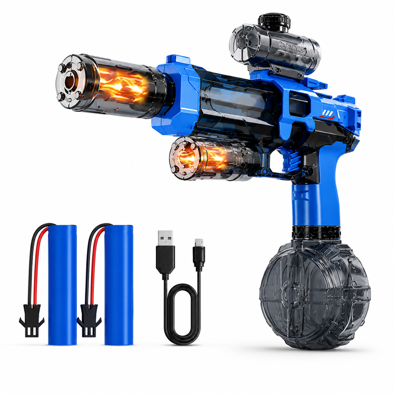 Electric Water Gun for Kids – Automatic Rechargeable Water Blaster with High-Capacity Drum Magazine