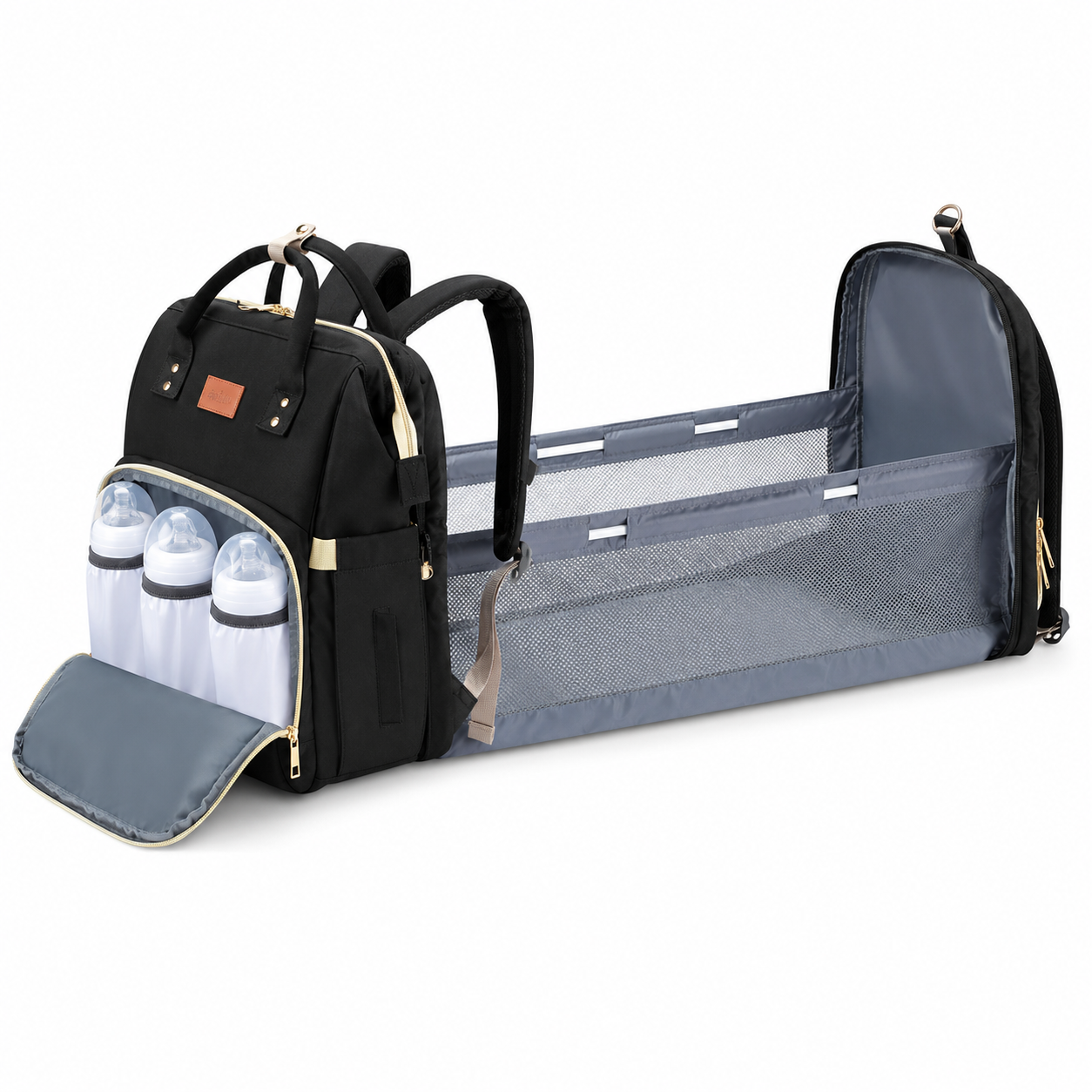 Baby Diaper Bag Backpack with Portable Changing Station – 3-in-1 Travel Bassinet, Changing Pad & Large Capacity Mommy Bag