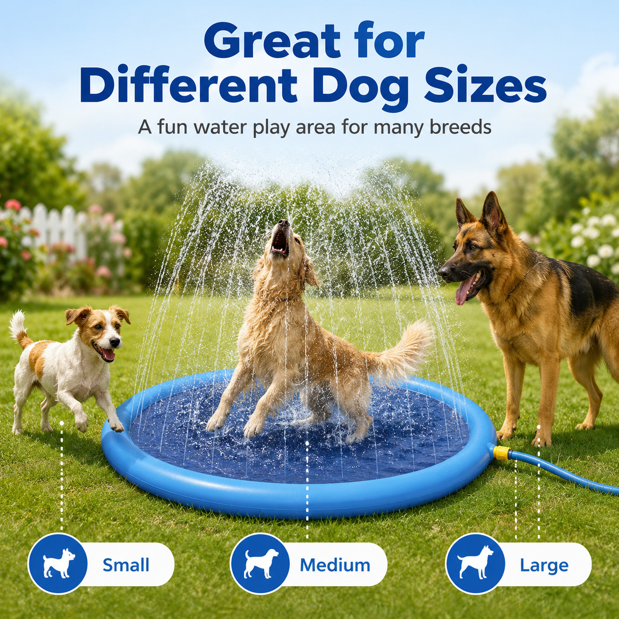Dog Splash Sprinkler Pad – Outdoor Water Play Mat for Pets, Summer Fun & Backyard Play