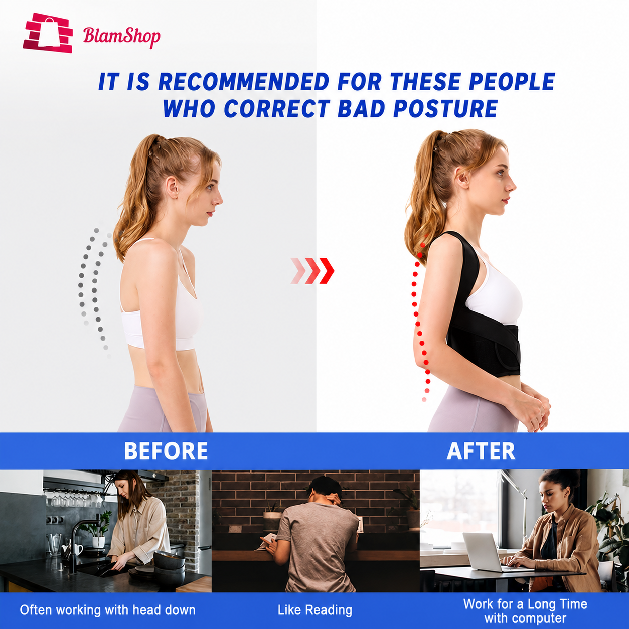 Adjustable Posture Corrector Belt for Men & Women, Back & Shoulder Support Brace with X-Strap Design