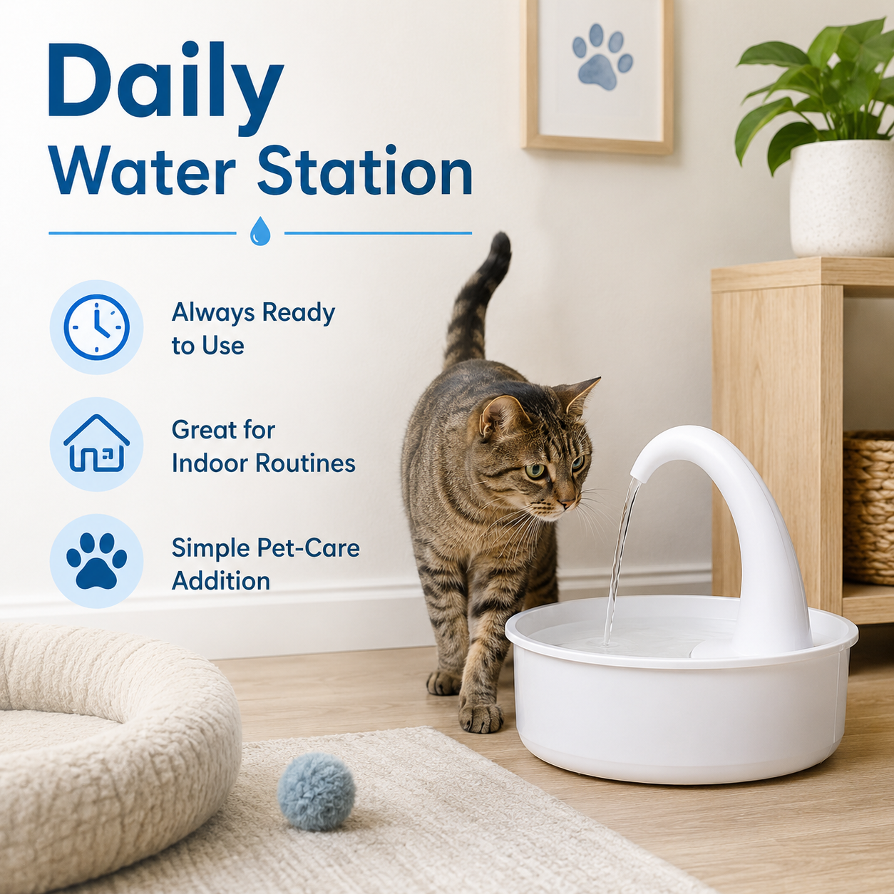 Cat Drinking Fountain – Automatic Pet Water Dispenser with Flowing Water Design for Cats & Small Pets