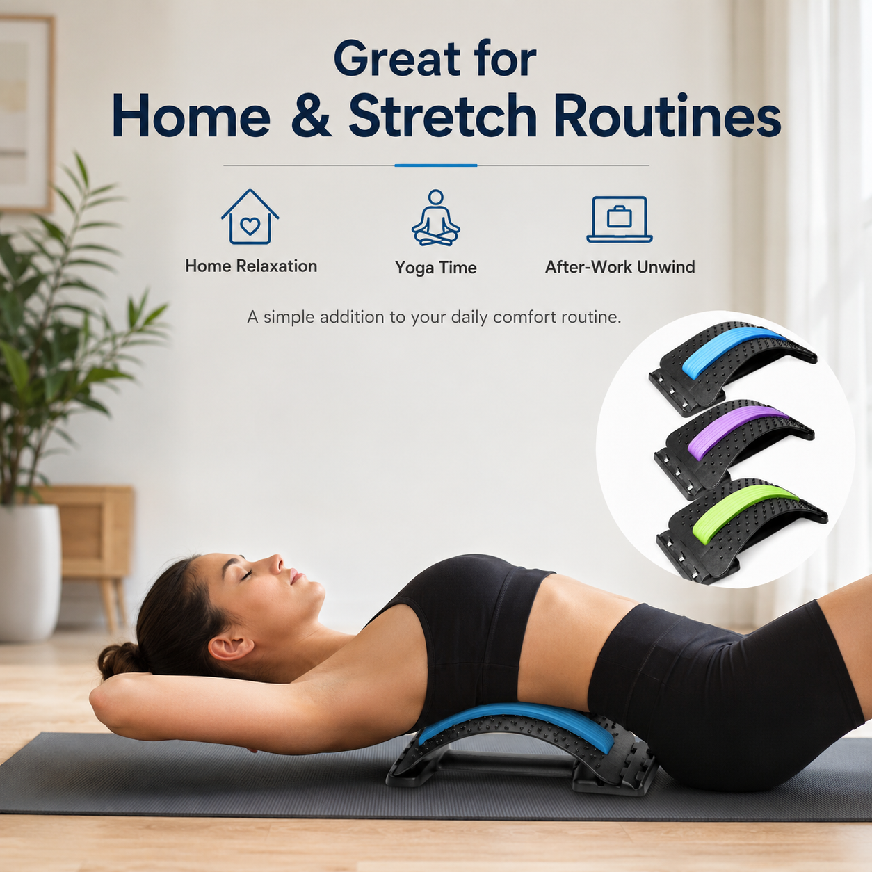 Back Stretcher & Support Arc – Adjustable Back Massage Board for Home, Fitness & Daily Relaxation
