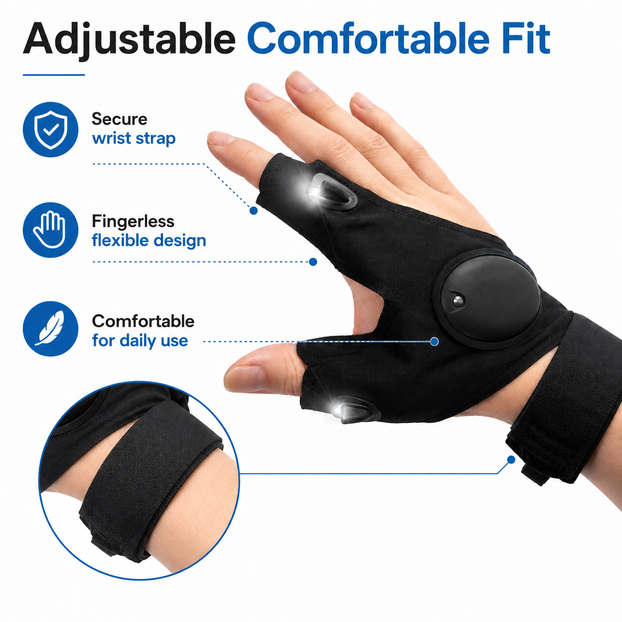 LED Light Gloves – Hands-Free Flashlight Gloves for Repair, Fishing & Outdoor Use