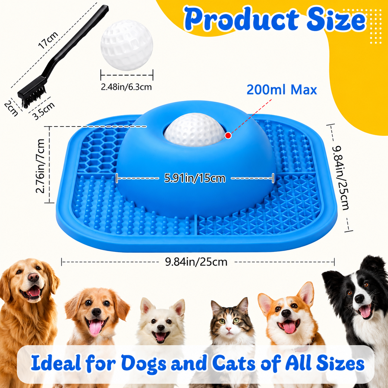 Pet Slow Feeder Liquid Treat Bowl for Cats and Dogs
