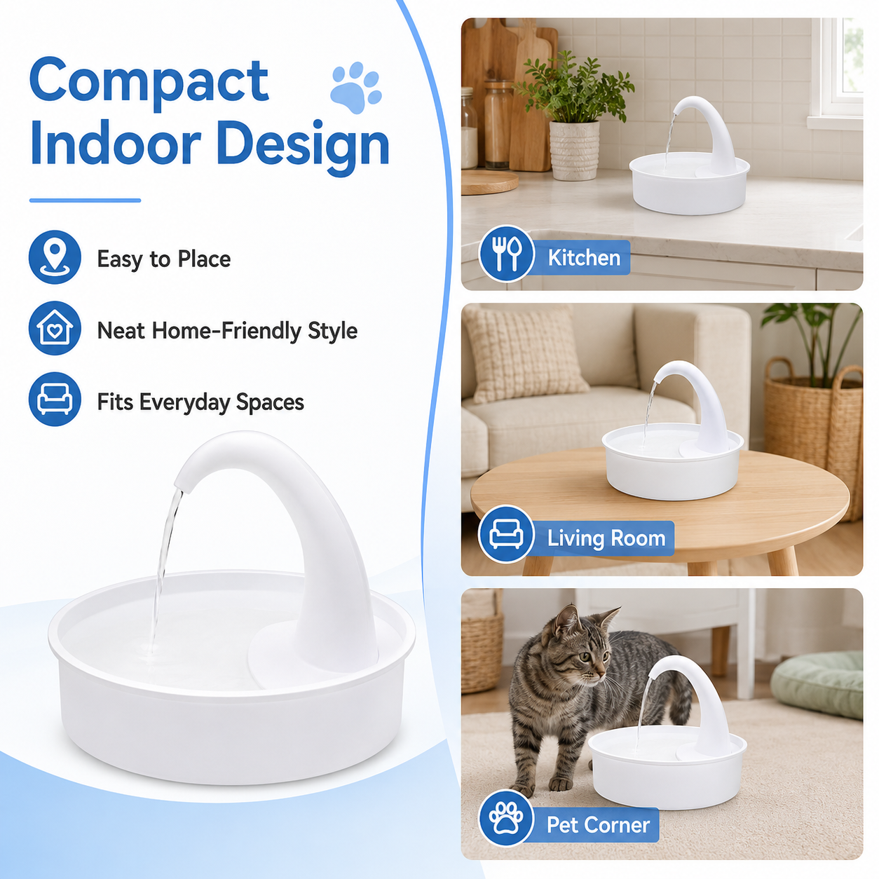 Cat Drinking Fountain – Automatic Pet Water Dispenser with Flowing Water Design for Cats & Small Pets