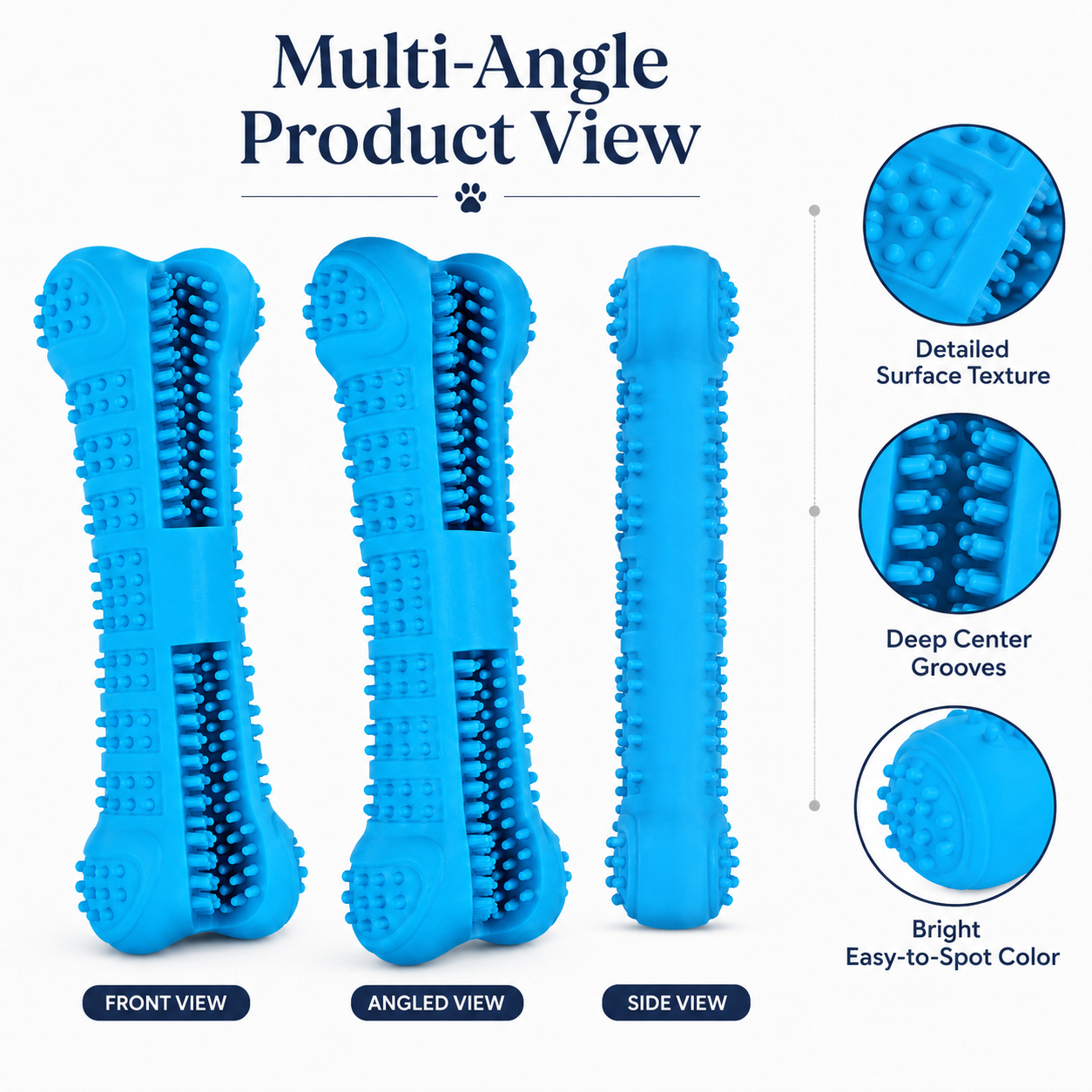 Soft Rubber Dog Toothbrush Toy – Textured Chew Bone for Dogs, Puppy Play & Daily Oral Care Routine