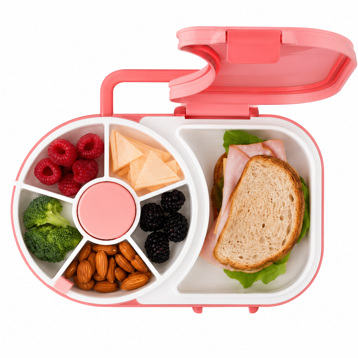 Rotating Kids Lunch Box – Multi-Compartment Snack Tray for School, Travel & Daily Meals