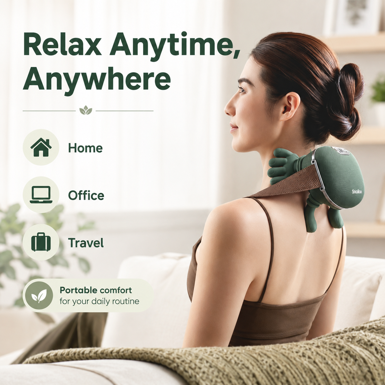 Hand-Shaped Portable Neck & Shoulder Comfort Massager | Compact Electric Relaxation Device