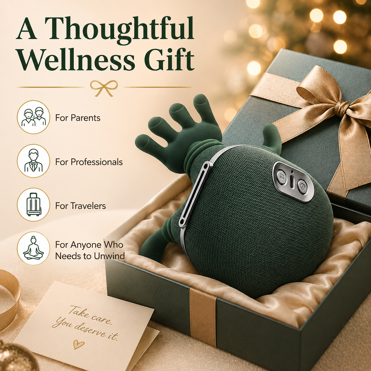 Hand-Shaped Portable Neck & Shoulder Comfort Massager | Compact Electric Relaxation Device