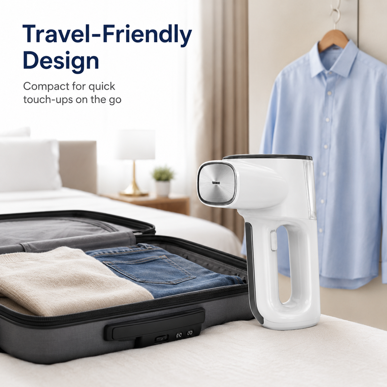 SteamEase Garment Steamer, Portable Handheld Clothes Steamer for Wrinkle Removal, Travel & Home Use