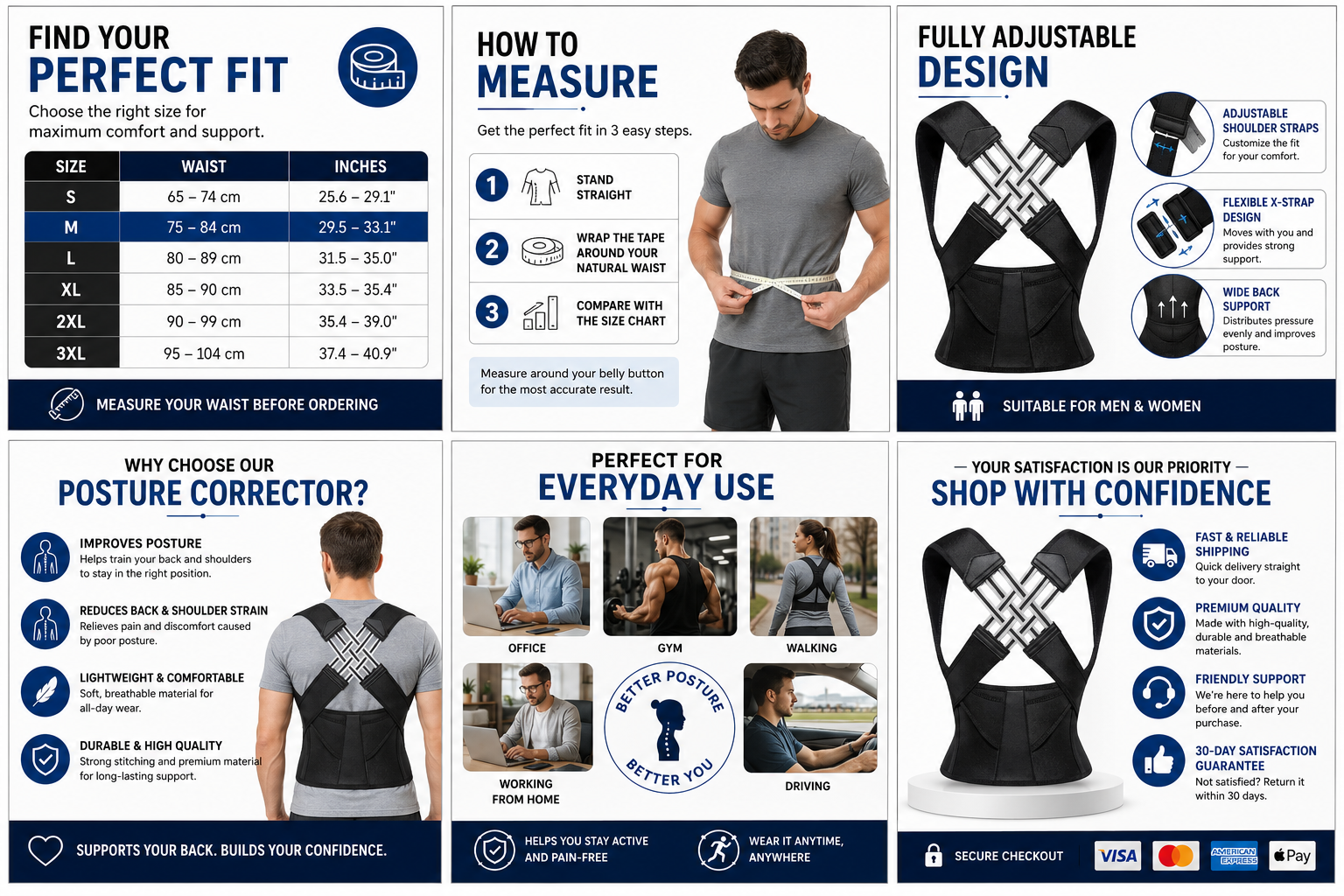 Adjustable X-Back Comfort Strap for Men & Women – Lightweight Daily Wear Support strap