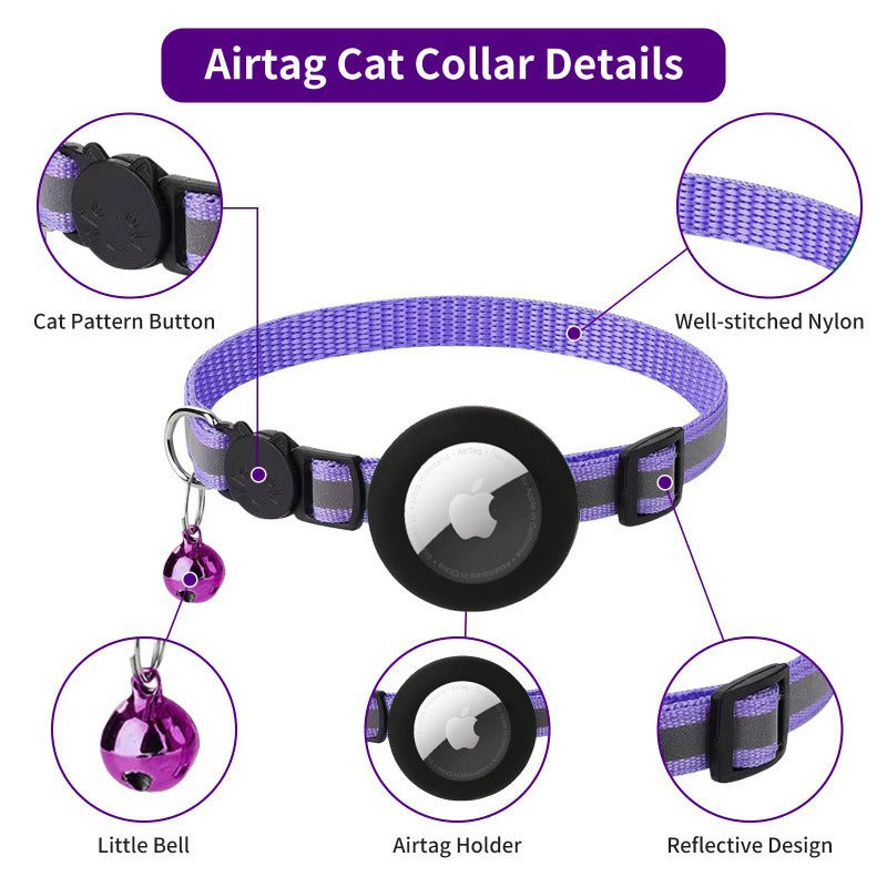 Smart AirTag Cat Collar with Holder