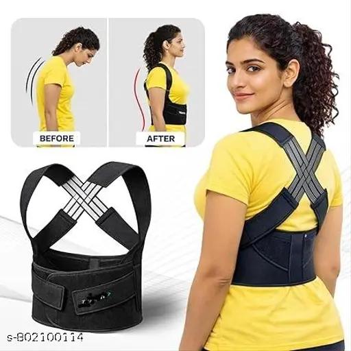Adjustable Posture Corrector Belt for Men & Women, Back & Shoulder Support Brace with X-Strap Design