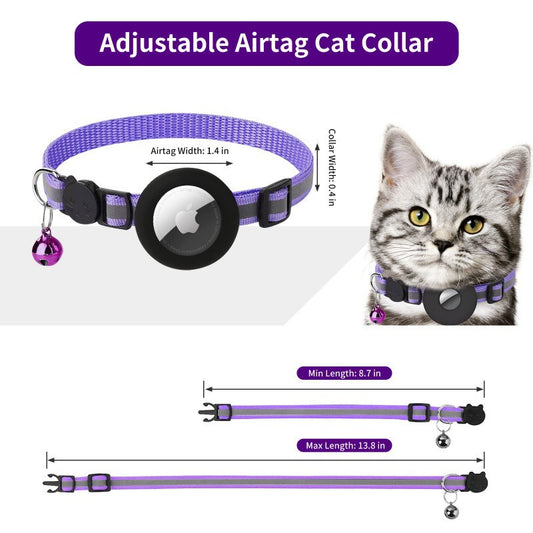 Smart AirTag Cat Collar with Holder