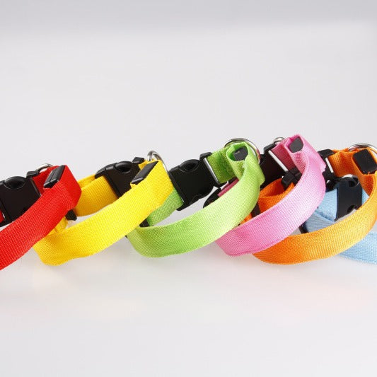 Adjustable Shiny Dot Polyester Dog Collar