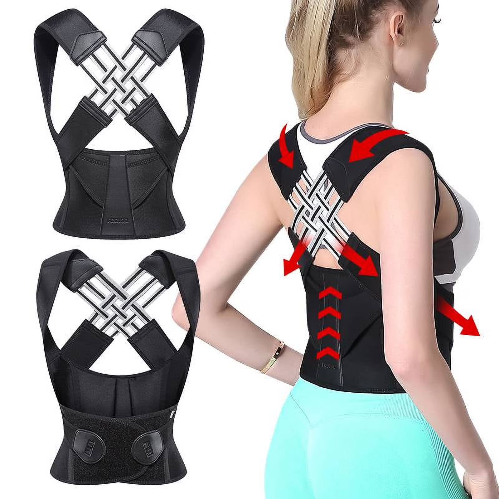 Adjustable Posture Corrector Belt for Men & Women, Back & Shoulder Support Brace with X-Strap Design